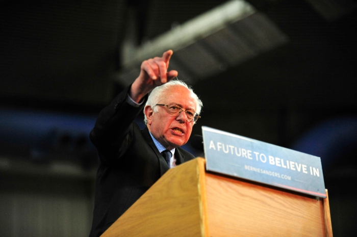 Democratic Presidential candidate Senator Bernie Sanders speaks at a campaign event in Yakima, Washington